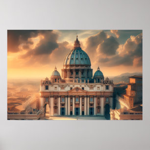 Poster Basílica de São Pedro Itália Europa Viagem