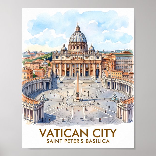 Poster Basílica de São Pedro personalizada Cidade do Vati (Frente)