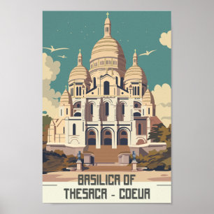 Poster Basílica de Thesaca Coeur, Viagem de Paris