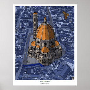 Poster Basilica di San Lorenzo Florence Itália