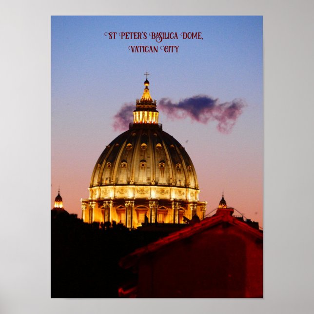 Poster Basilica Dome de rua Peter, Cidade Vaticano (Frente)