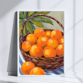 Poster Basket of Oranges Fruit Citrus Painting