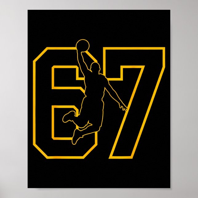 Poster Basketball Drip Number 67 Basketball Player  (Frente)