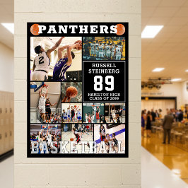 Poster Basketball High School Senior Night Photo Collage