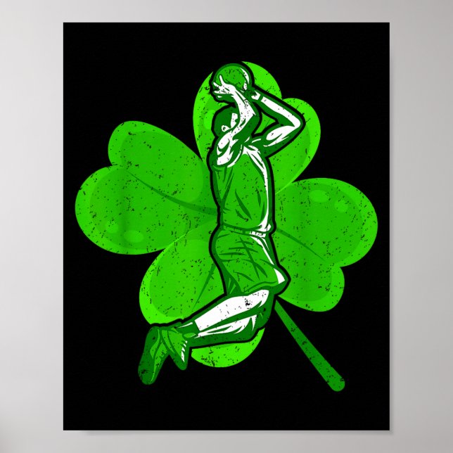 Poster Basketball Shamrock St Patrick's Day Srt Lover Boy (Frente)