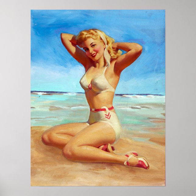 Póster Basking on Beach Pin Up (Frente)