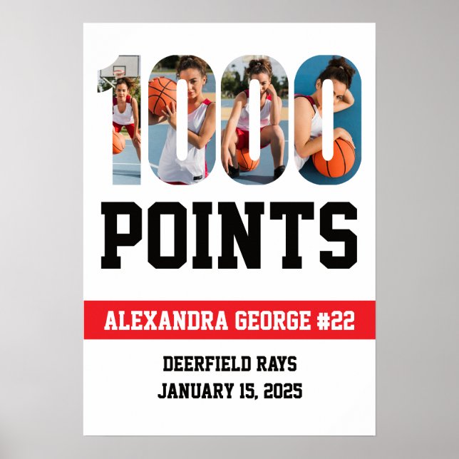 Poster Basquete 1000 Pontos Branco (Frente)
