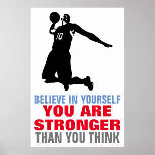 Poster Basquete acredita em si mesma arte motivacional