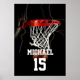 Poster Basquete adicione seu nome e número