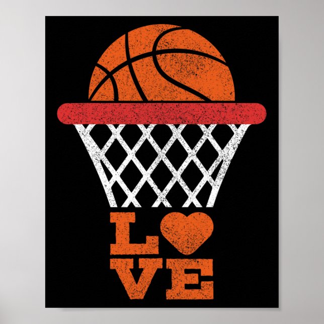 Poster Basquete Amor Jogador de Basquete Garota Baskett (Frente)