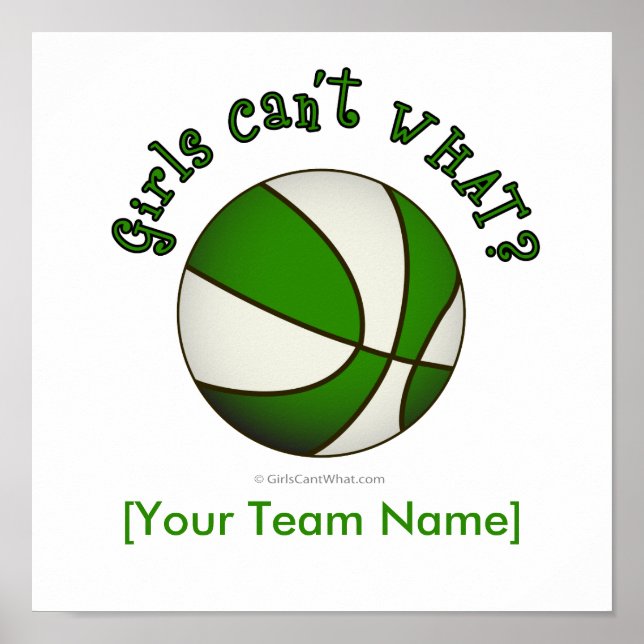 Poster Basquete - Branco/Verde (Frente)