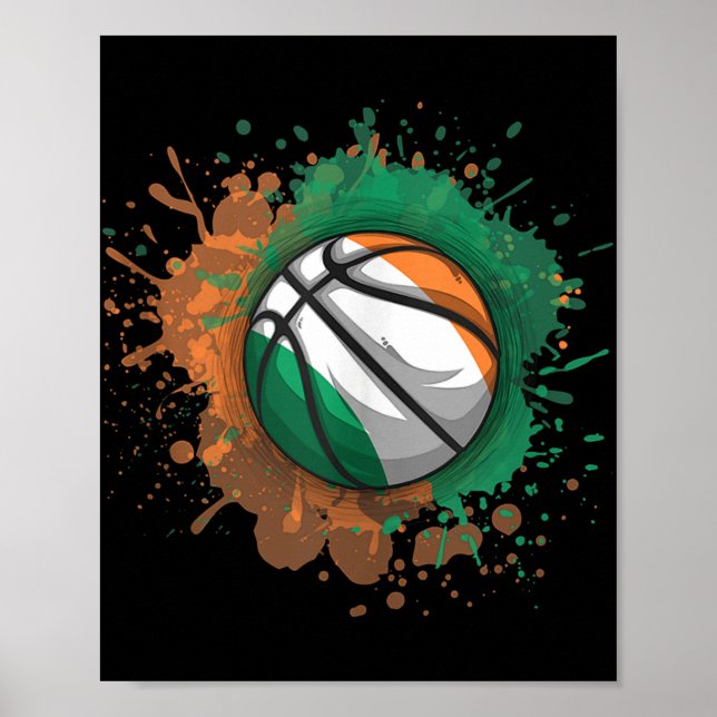 Poster Basquete com Tanque de Bandeira na Irlanda (Frente)