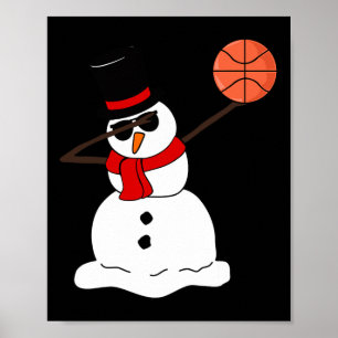 Poster Basquete Dabbing Snowman Light Christmas Basketb