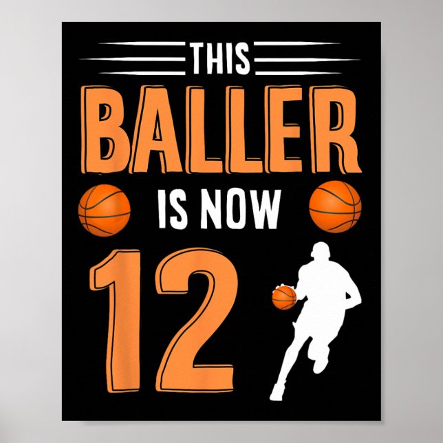 Poster Basquete de Aniversário de 12 - Este Chamador Tem  (Frente)