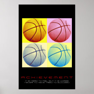 Poster Basquete de Conquista Motivacional de Arte pop