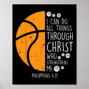 Poster Basquete Eu Posso Fazer Coisas Bíblia Verso Deus J