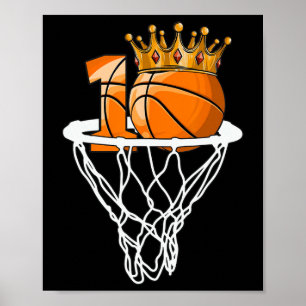Poster Basquete Feliz 10º Aniversário Bola 10 Anos