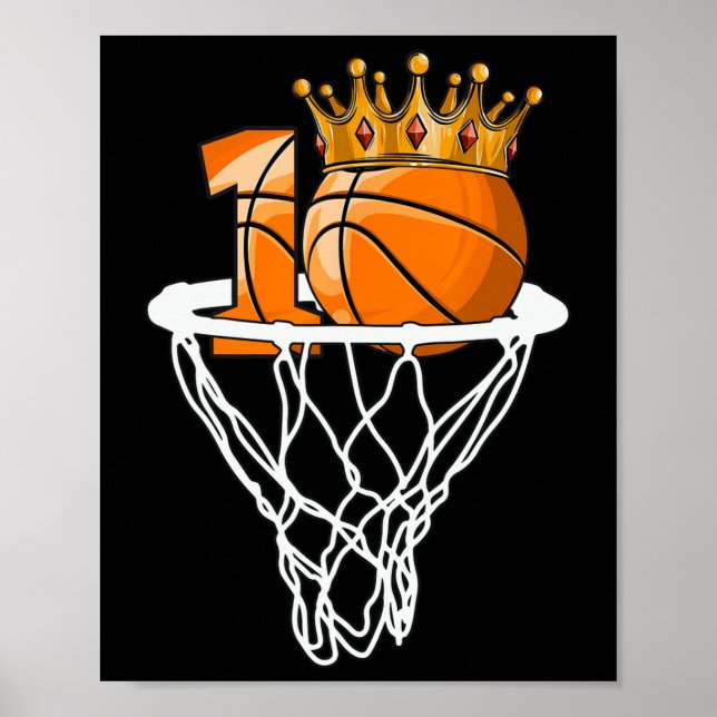 Poster Basquete Feliz 10º Aniversário Bola 10 Anos (Frente)