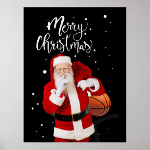 Poster Basquete Feliz Natal com Papai Noel