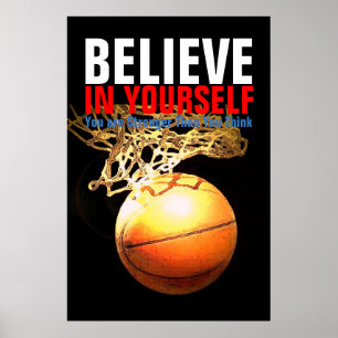 Poster Basquete Motivacional Acredite em si mesmo