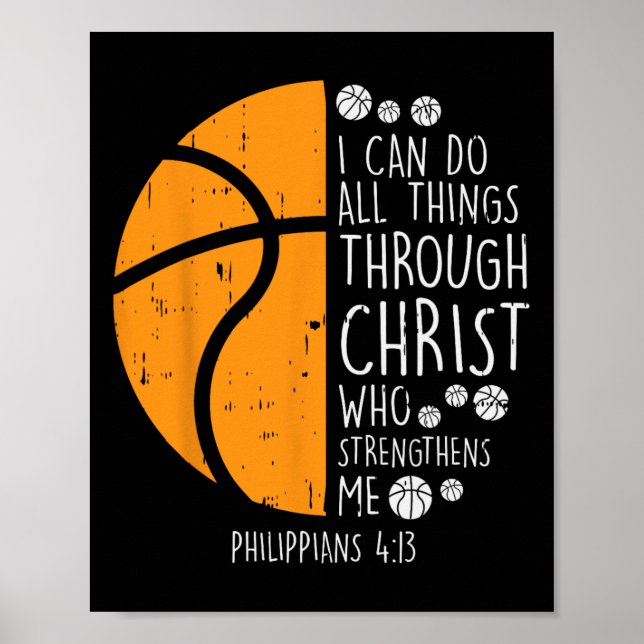 Poster Basquete posso fazer coisas Bíblia Verdade Deus Je (Frente)