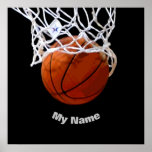 Poster Basquete Seu Nome<br><div class="desc">Imagens e Trabalhos de arte desportivos digitais - Nós adoramos basquete - Esportes populares americanos</div>