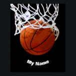 Poster Basquete Seu Nome Personalizado<br><div class="desc">Imagens e Trabalhos de arte desportivos digitais - Nós adoramos basquete - Esportes populares americanos</div>