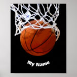Poster Basquete Seu Nome Personalizado<br><div class="desc">Imagens e Trabalhos de arte desportivos digitais - Nós adoramos basquete - Esportes populares americanos</div>