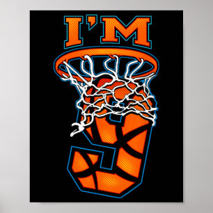 Poster Basquete, sou 9 Garotinha 9º Aniversário