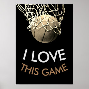 Poster Basquete Tons Sépia Olhar Retro
