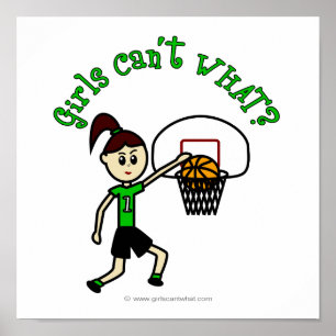 Póster Basquete Verde-claro para garotas