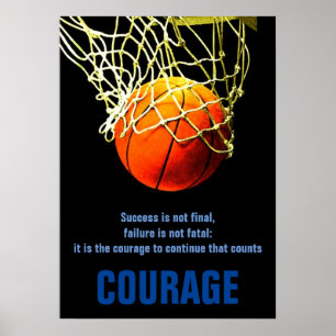Poster Basquetebol da coragem do sucesso inspirado