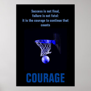 Poster Basquetebol da coragem do sucesso inspirado