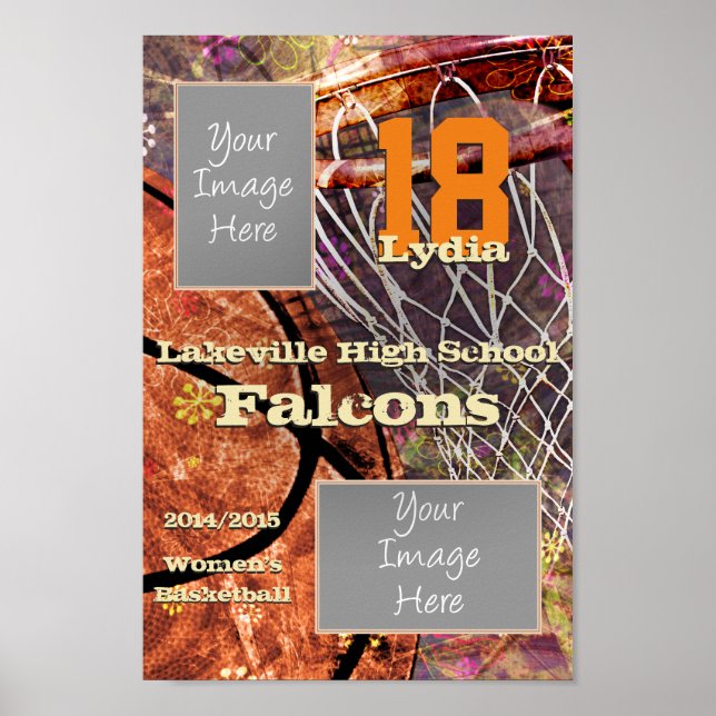 Póster basquetebol do time e do jogador (Frente)