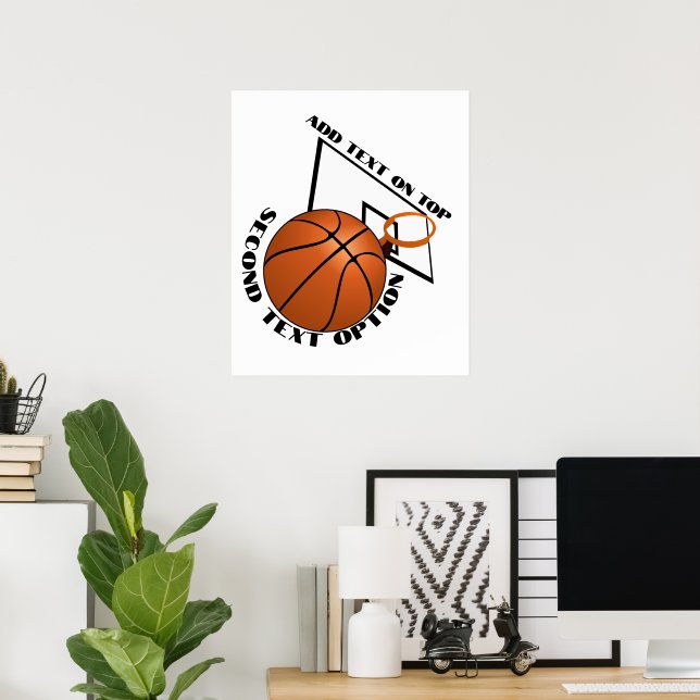 Poster Basquetebol e Esportes de Aro de Basquete (Escritório em casa)