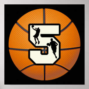 Poster Basquetebol e jogadores do número 5