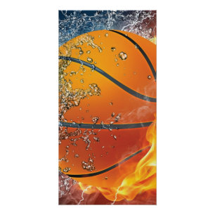 Póster Basquetebol em chamas