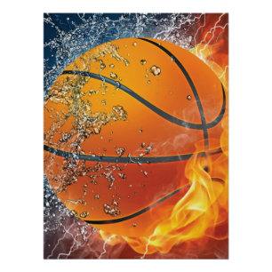 Póster Basquetebol em chamas