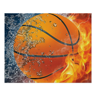 Póster Basquetebol em chamas