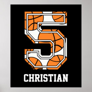 Poster Basquetebol personalizado número 5
