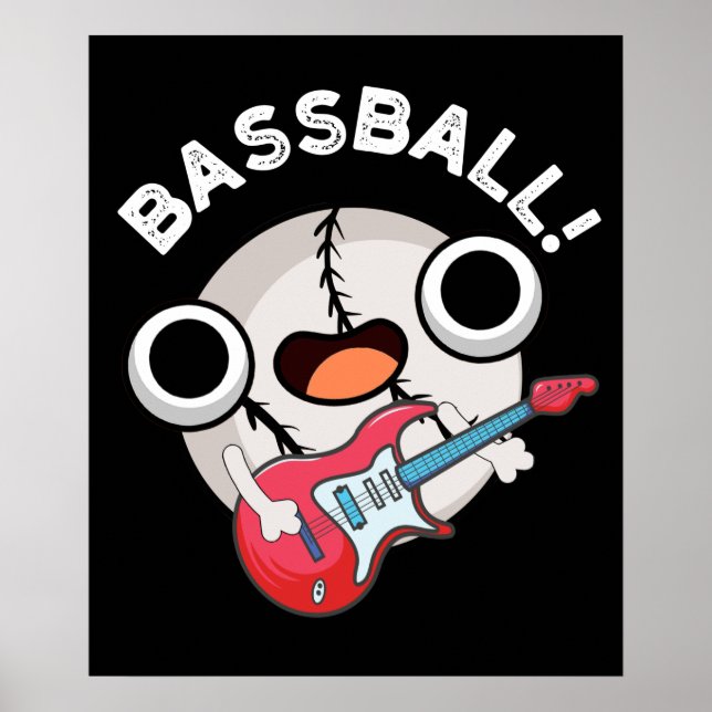 Poster Bass Bass Funny Baseball Bass Dark BG (Frente)
