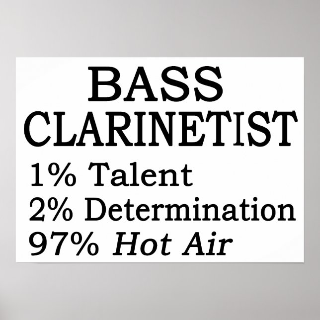 Póster Bass Clarinetistt Ar Quente (Frente)
