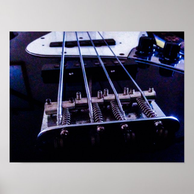 Poster Bass Guitar Abstrato (Frente)