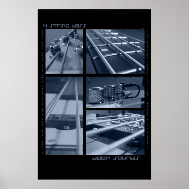 Póster Bass-Guitar De 4 Cordas (Frente)