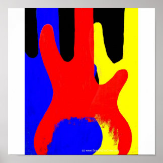 Poster Bass Guitar Painting Abstrato Bright Colors