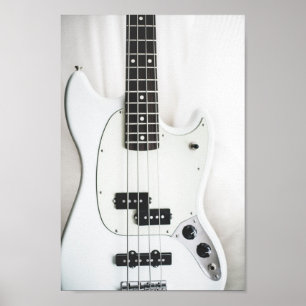 Poster Bass Guitar - Preto e Branco