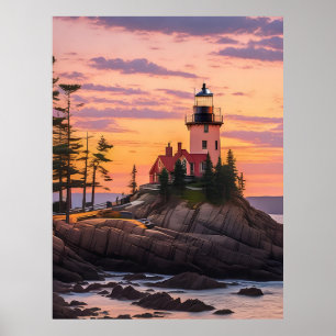 Poster Bass Harbor Head Lighthouse Sunrise