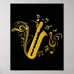 Poster Bass Saxophone Player Orchestra Bass Saxofone