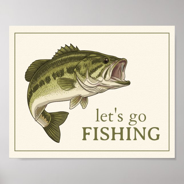 Poster Bass Vamos Pescar Personalizado (Frente)