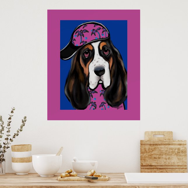 Poster Basset Hound (Cozinha)